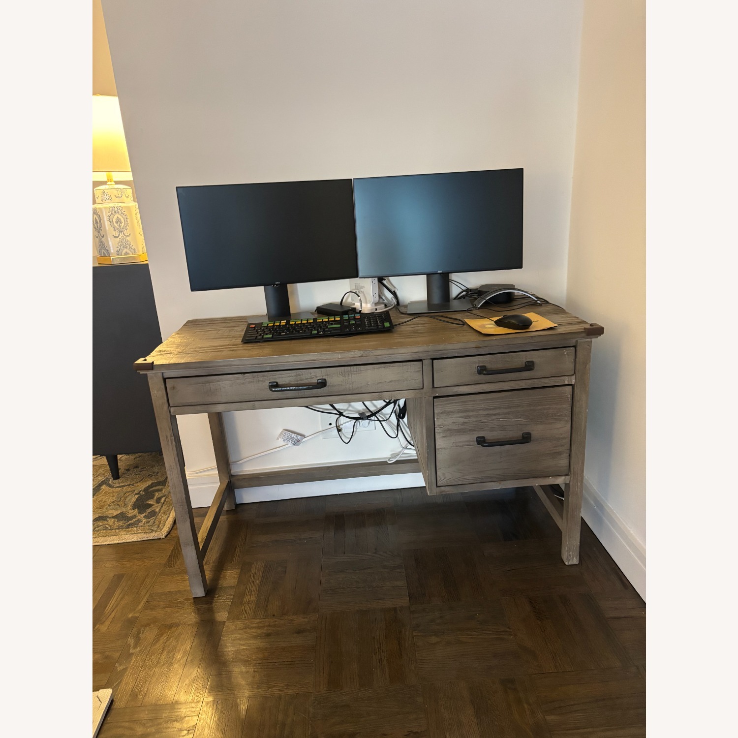 Pottery Barn Livingston Light Gray Desk - image-1