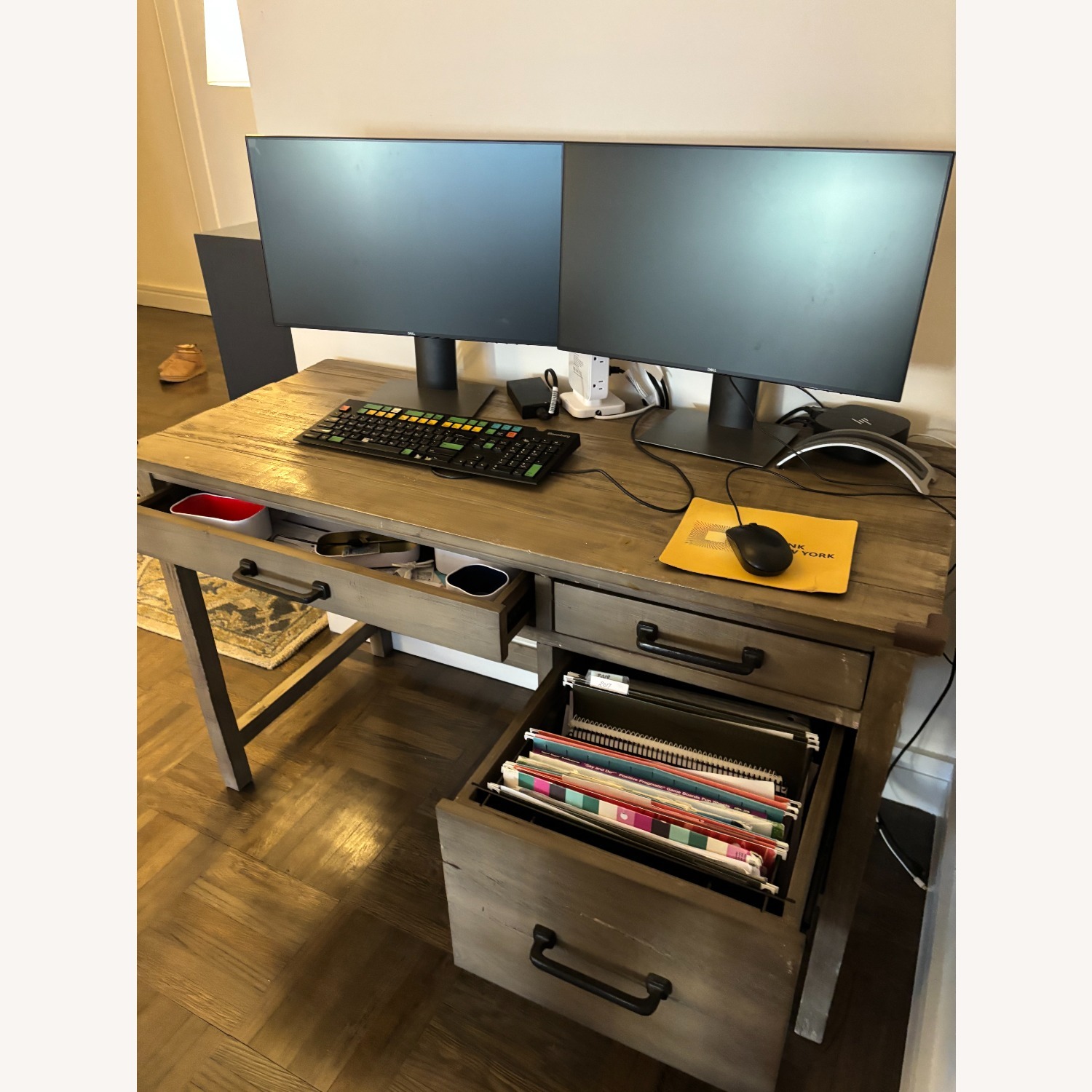 Pottery Barn Livingston Light Gray Desk - image-4