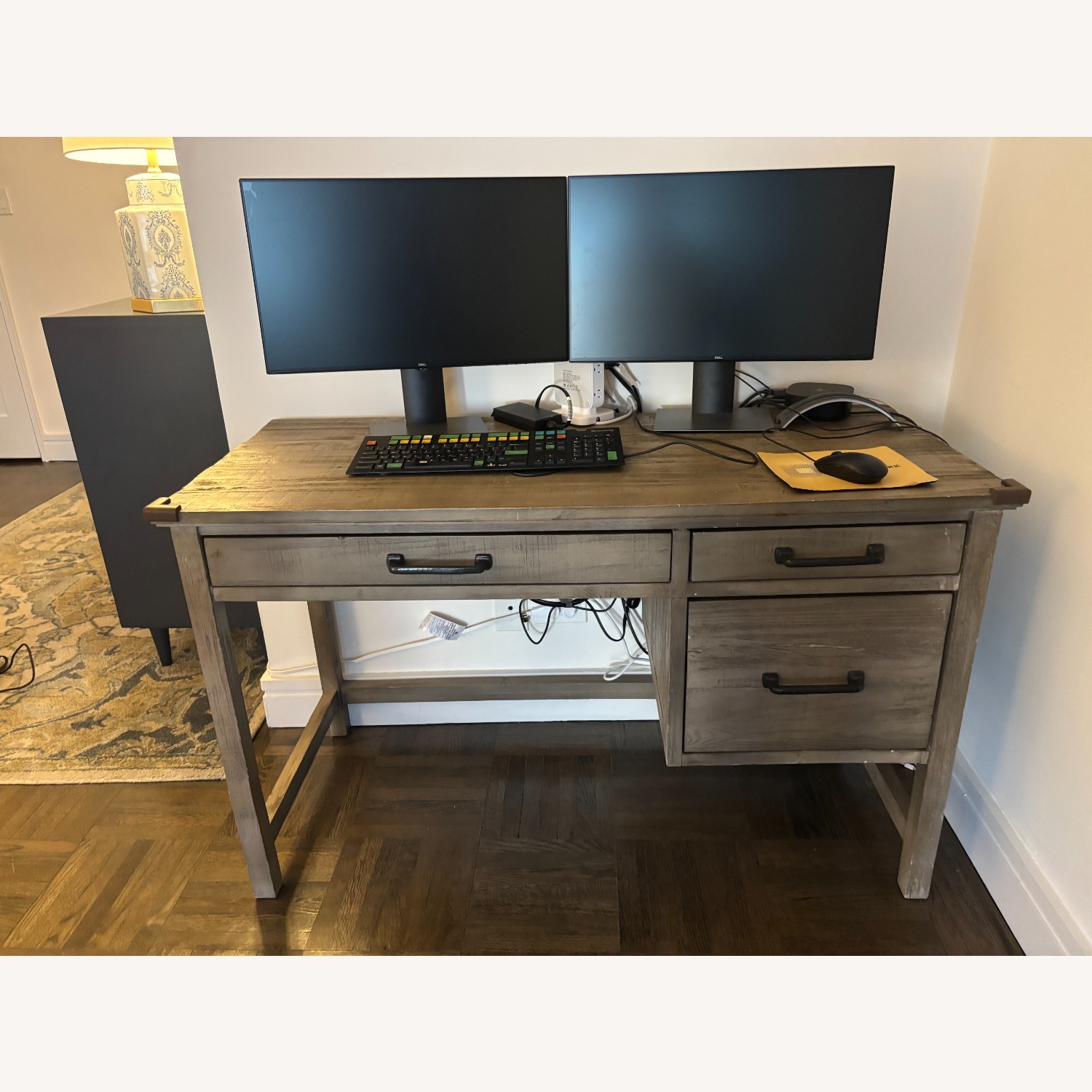 Pottery Barn Livingston Light Gray Desk - image-2