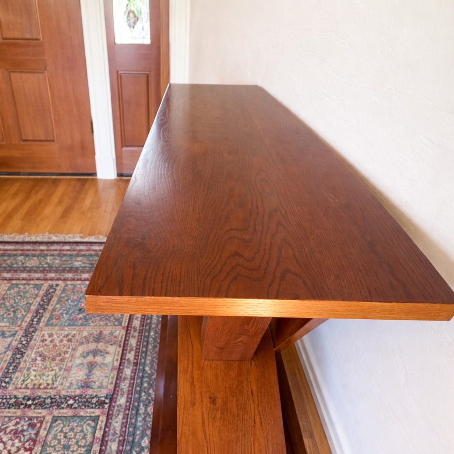 MCM Architectural X-Base Solid Walnut Console - image-2