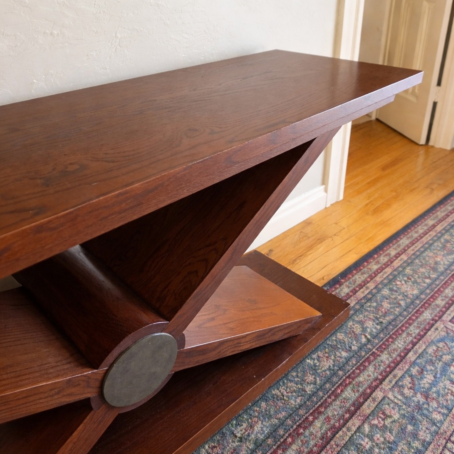 MCM Architectural X-Base Solid Walnut Console - image-6