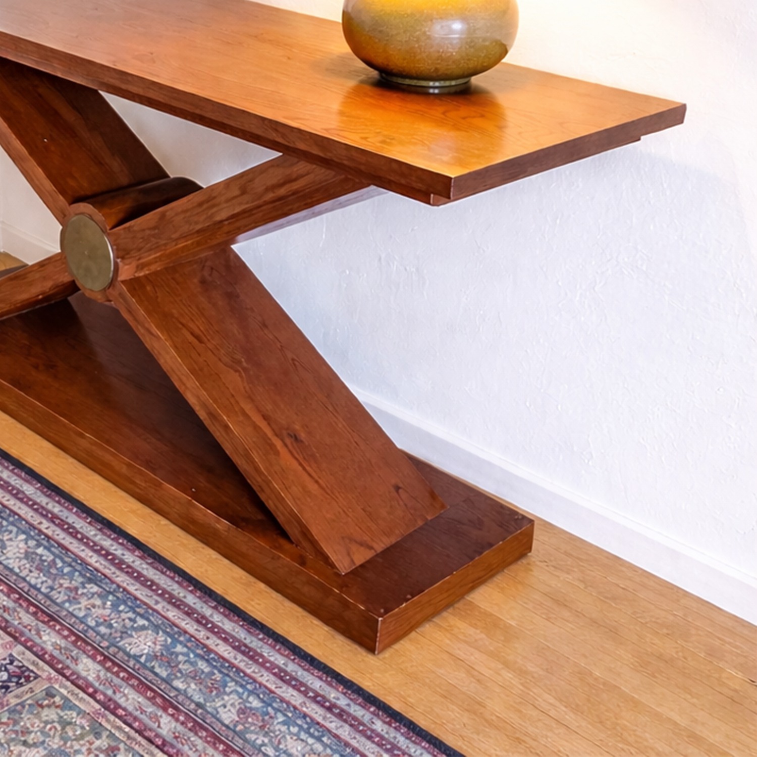 MCM Architectural X-Base Solid Walnut Console - image-5