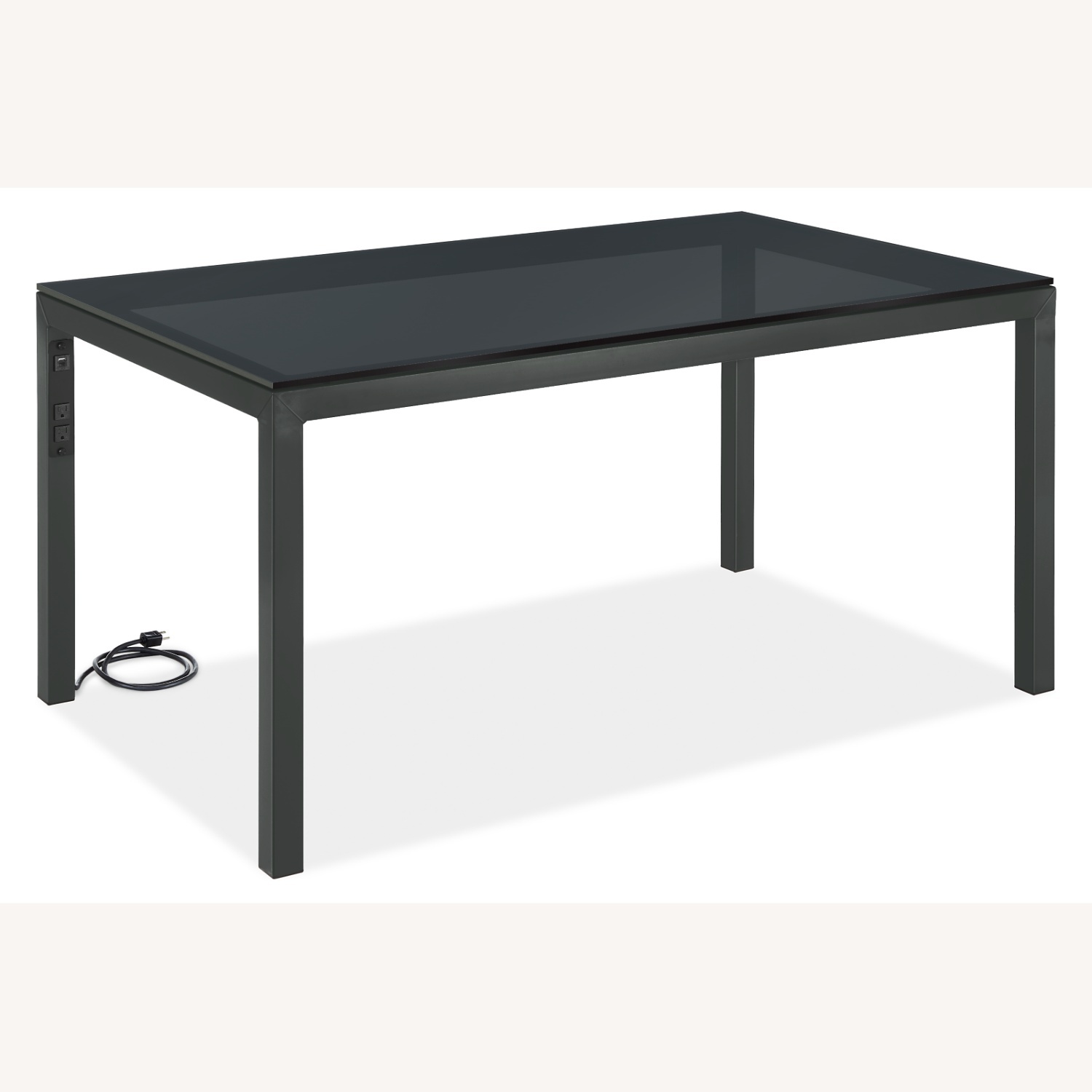 Room & Board Parsons Black Glass Desk 60x24 - image-0