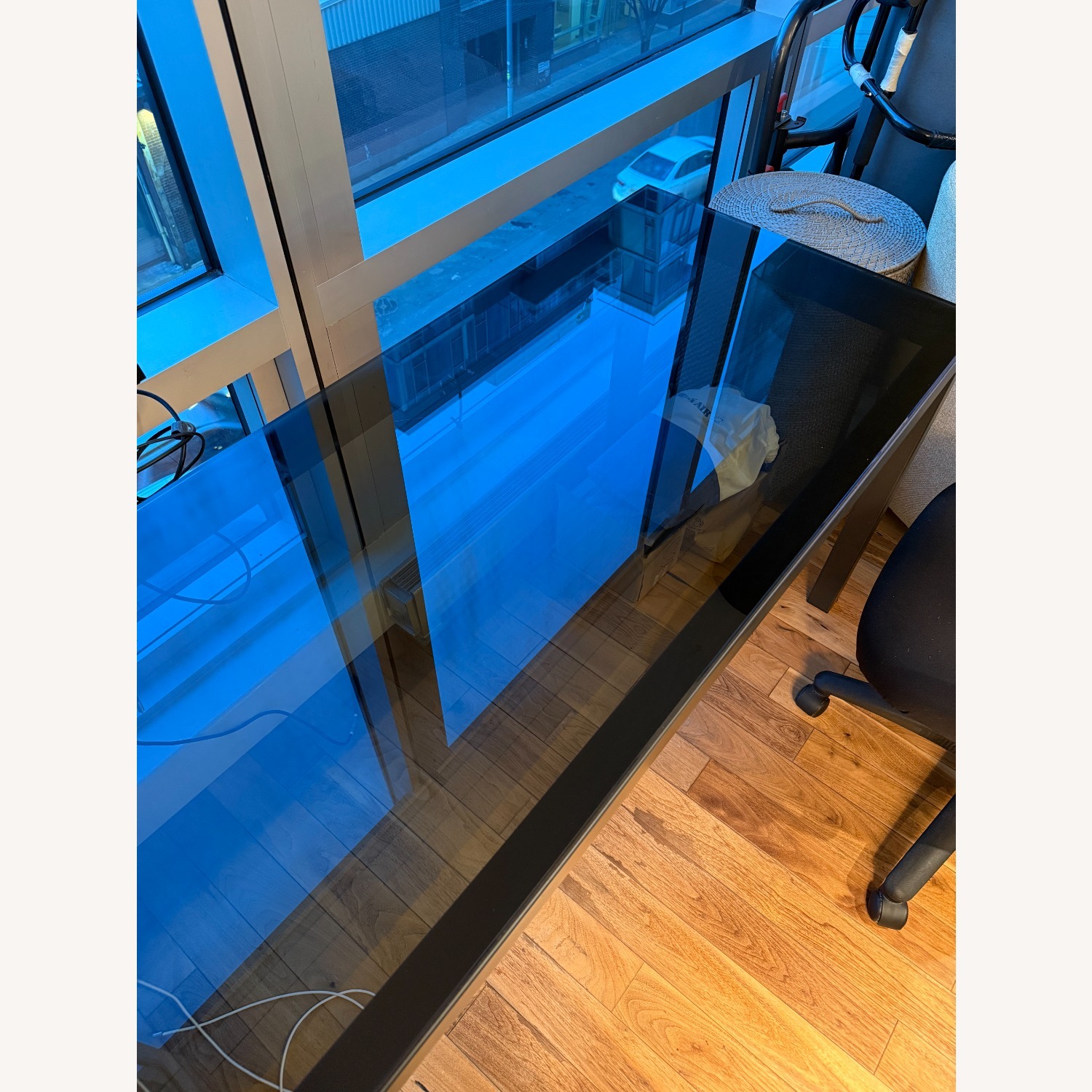 Room & Board Parsons Black Glass Desk 60x24 - image-6