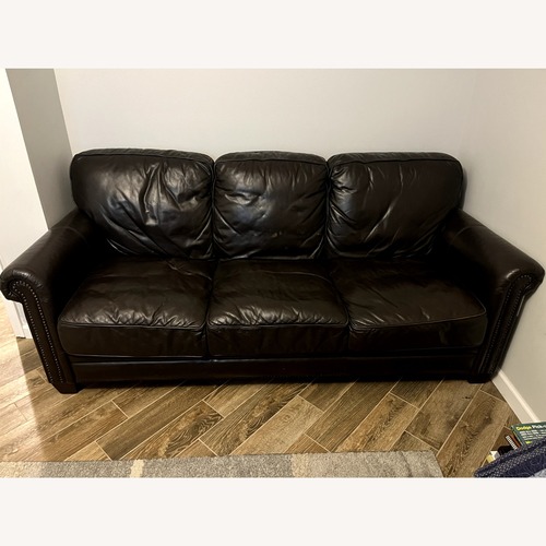 Used Dark Brown Leather 3+ Seater Sofa for sale on AptDeco
