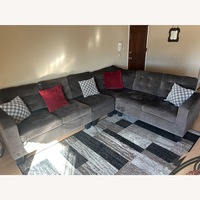 Dark Brown Fabric 3+ Piece Sectional