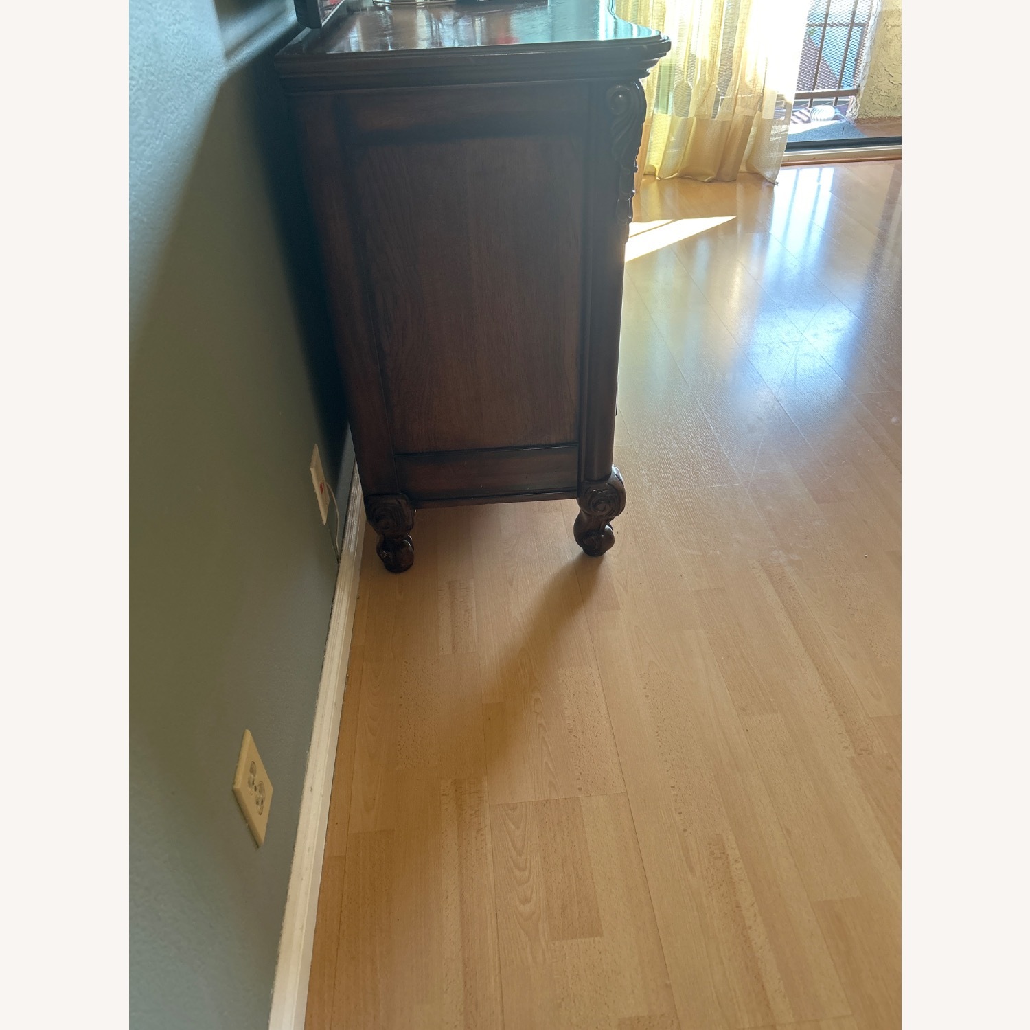 Vintage/Antique Dark Brown Wood Chest - image-2