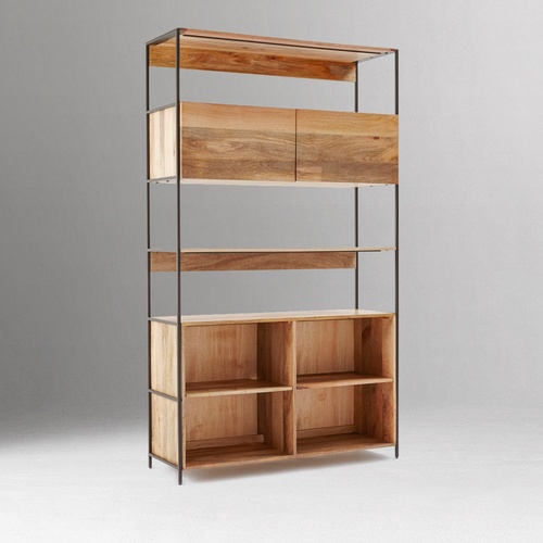 Used West Elm Industrial Natural Wood Media Storage for sale on AptDeco