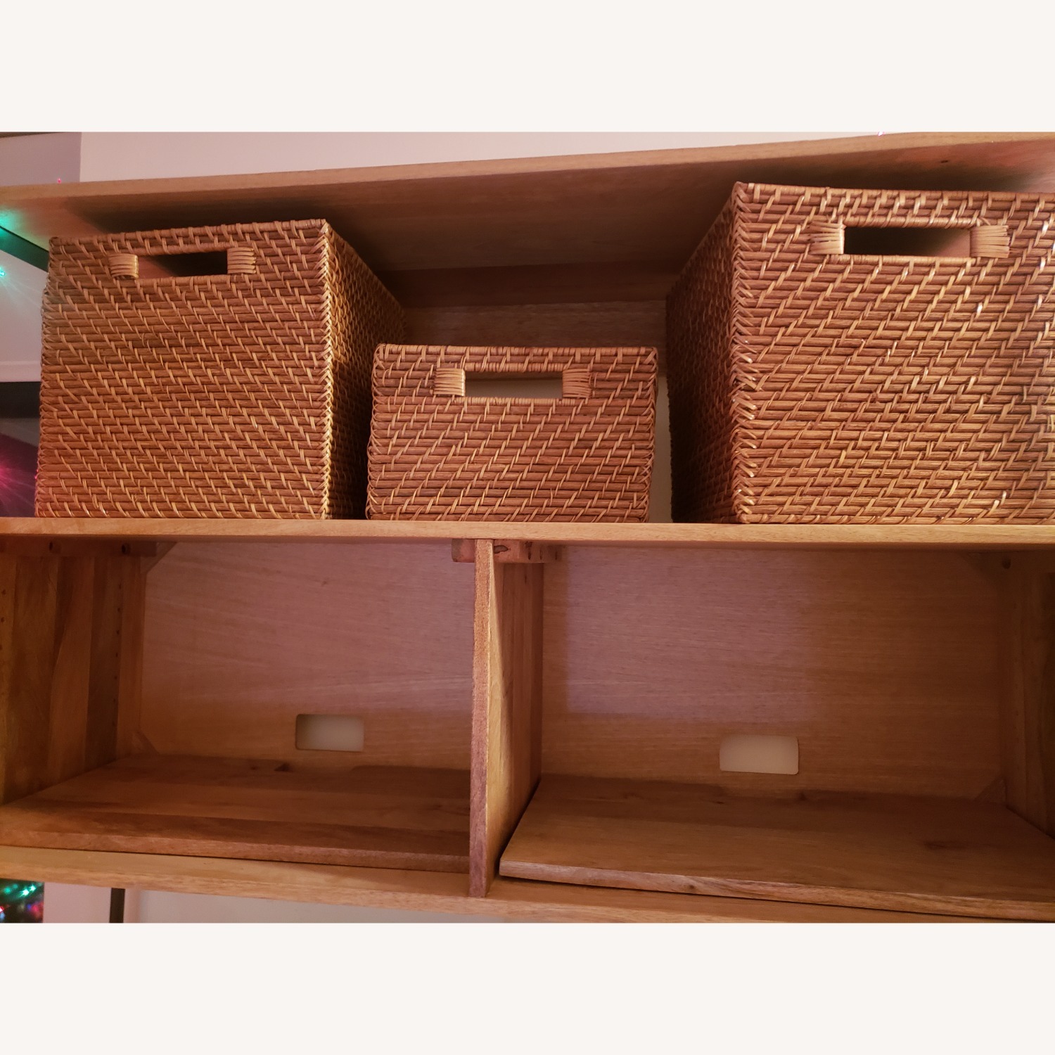 West Elm Industrial Natural Wood Media Storage - image-4