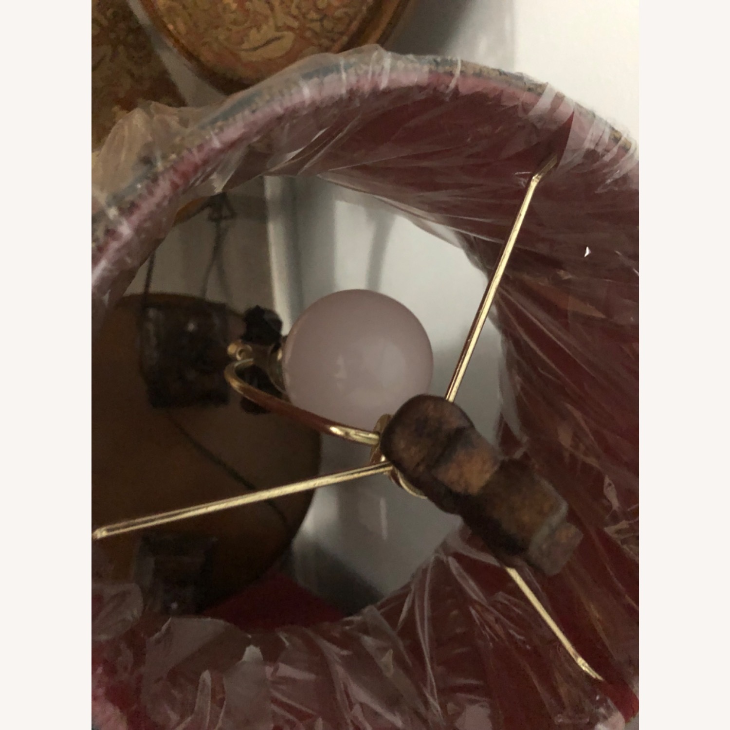 Red Fabric Table Lamps - image-5