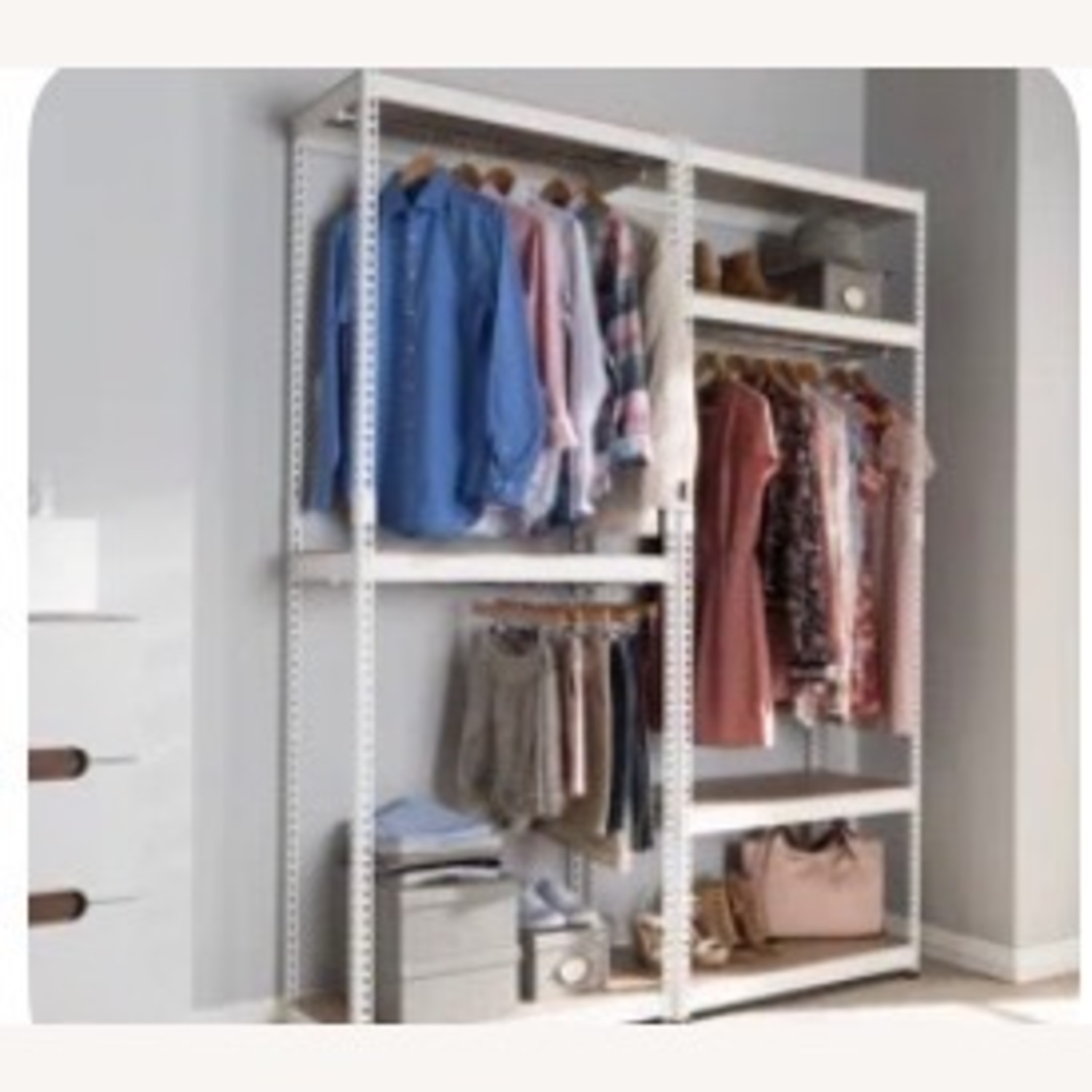 Baxton Studio Colonie White Metal Armoire - image-2