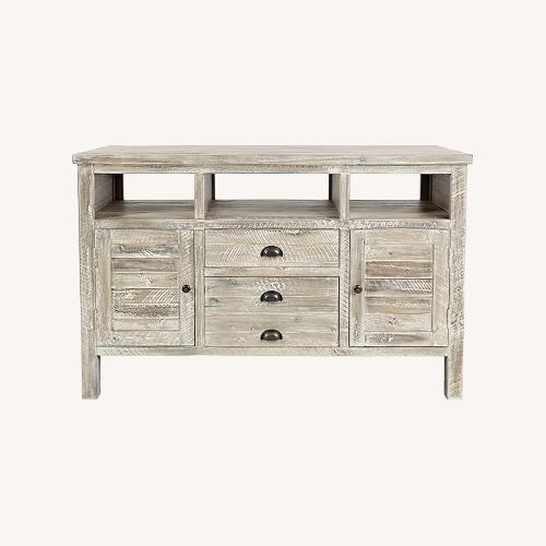 Used Jofran Washed Gray Rustic Wooden Media Console for sale on AptDeco