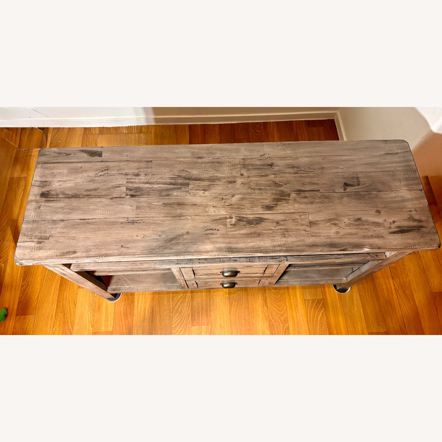 Jofran Washed Gray Rustic Wooden Media Console - image-4