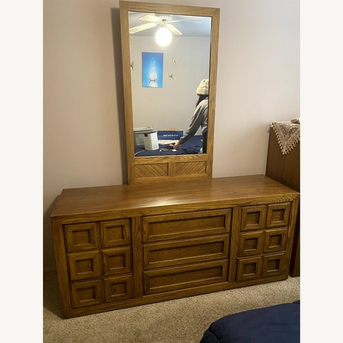 Used Vintage Solid Oak Dresser for sale on AptDeco