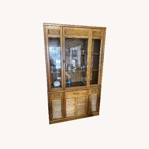Used Vintage/Antique Light Brown Wood Armoire for sale on AptDeco