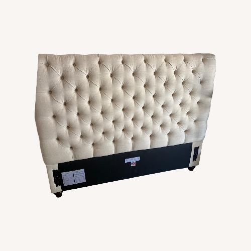 Used Pottery Barn Chesterfield Natural Fabric Headboard for sale on AptDeco