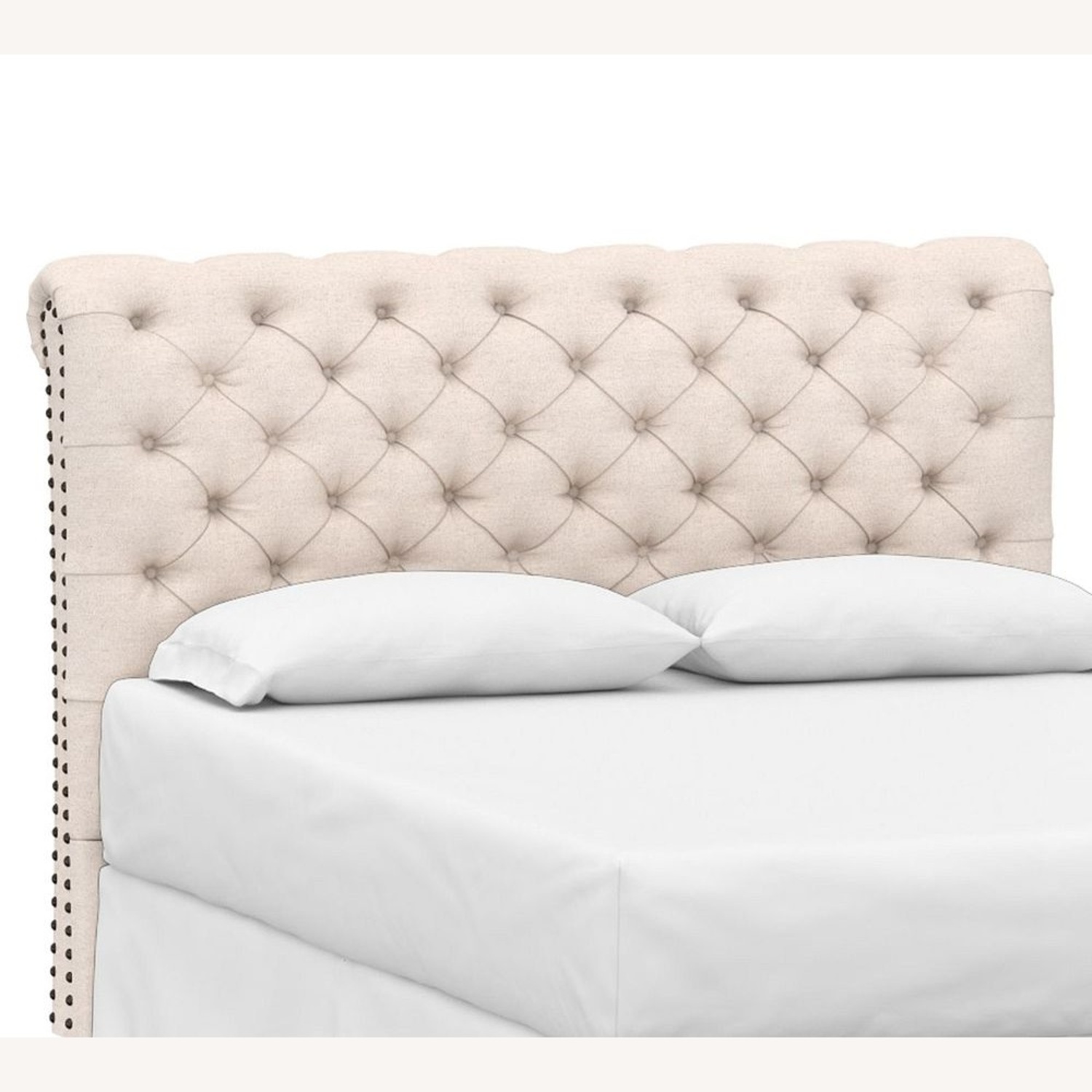 Pottery Barn Chesterfield Natural Fabric Headboard - image-0