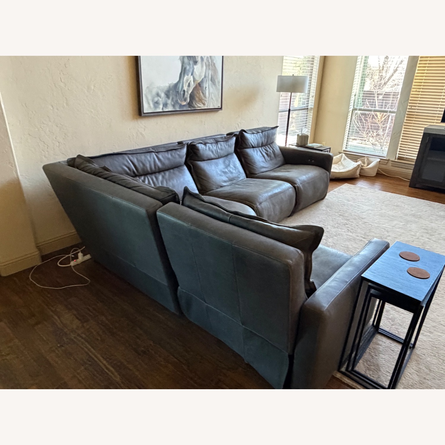 Arhaus Dark Gray Rowland Tailored Leather Sectional - image-2