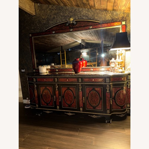 Used Boulle Sideboard and Mirror for sale on AptDeco