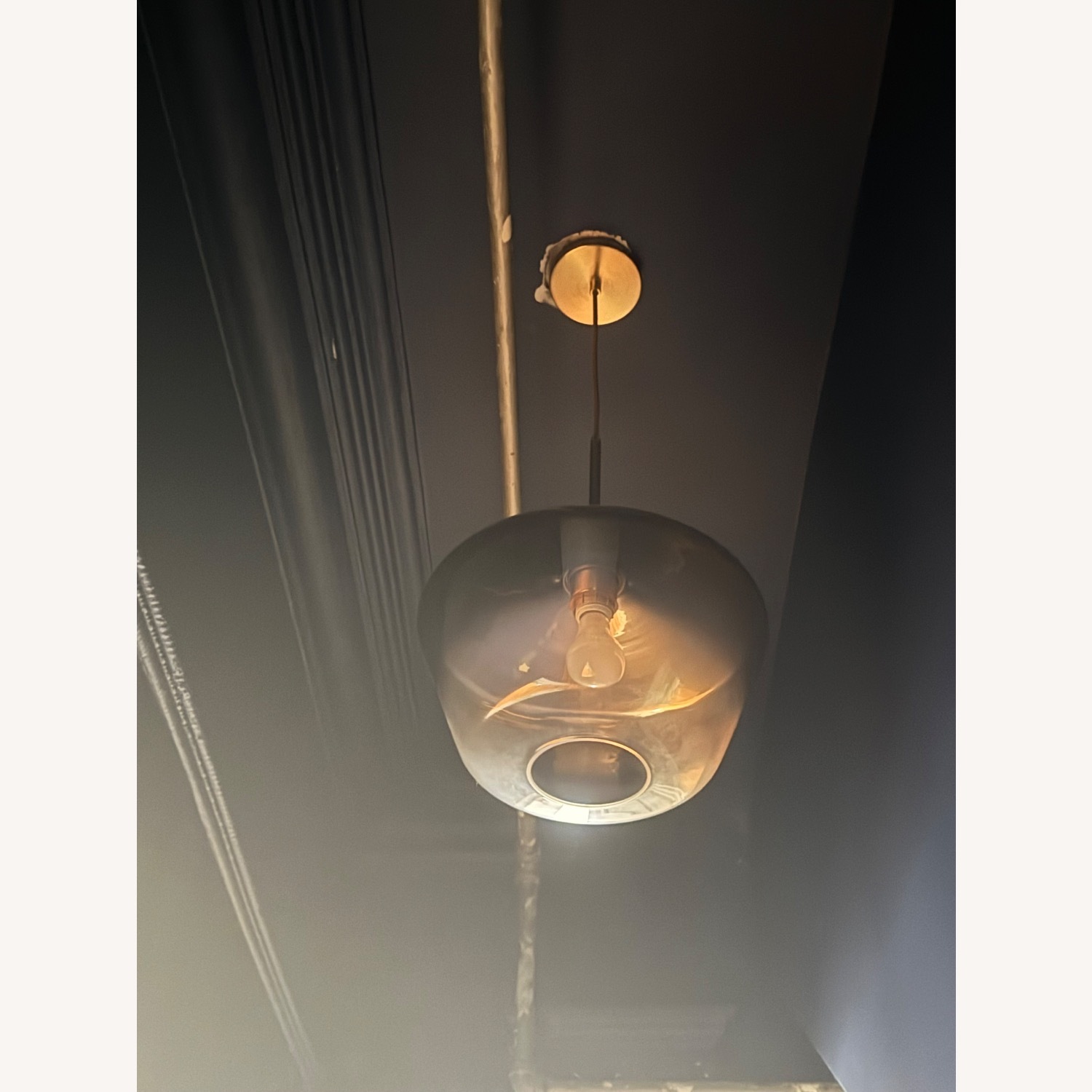 West Elm Gold Glass Ceiling Lamp - image-1