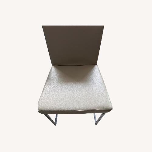 Used Calligaris Even Plus Light Gray Leather Dining Chairs for sale on AptDeco