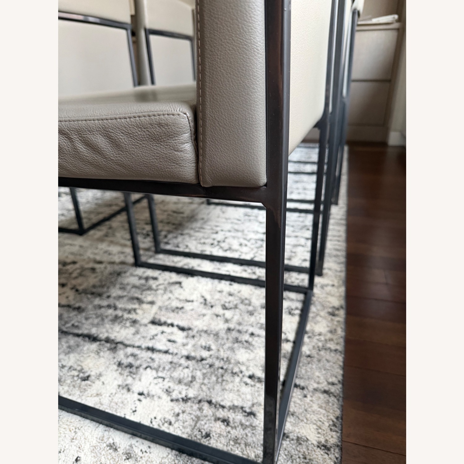 Calligaris Even Plus Light Gray Leather Dining Chairs - image-3