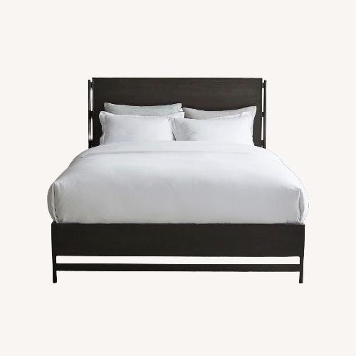 Used Pottery Barn Warren Black Wood King Bed for sale on AptDeco