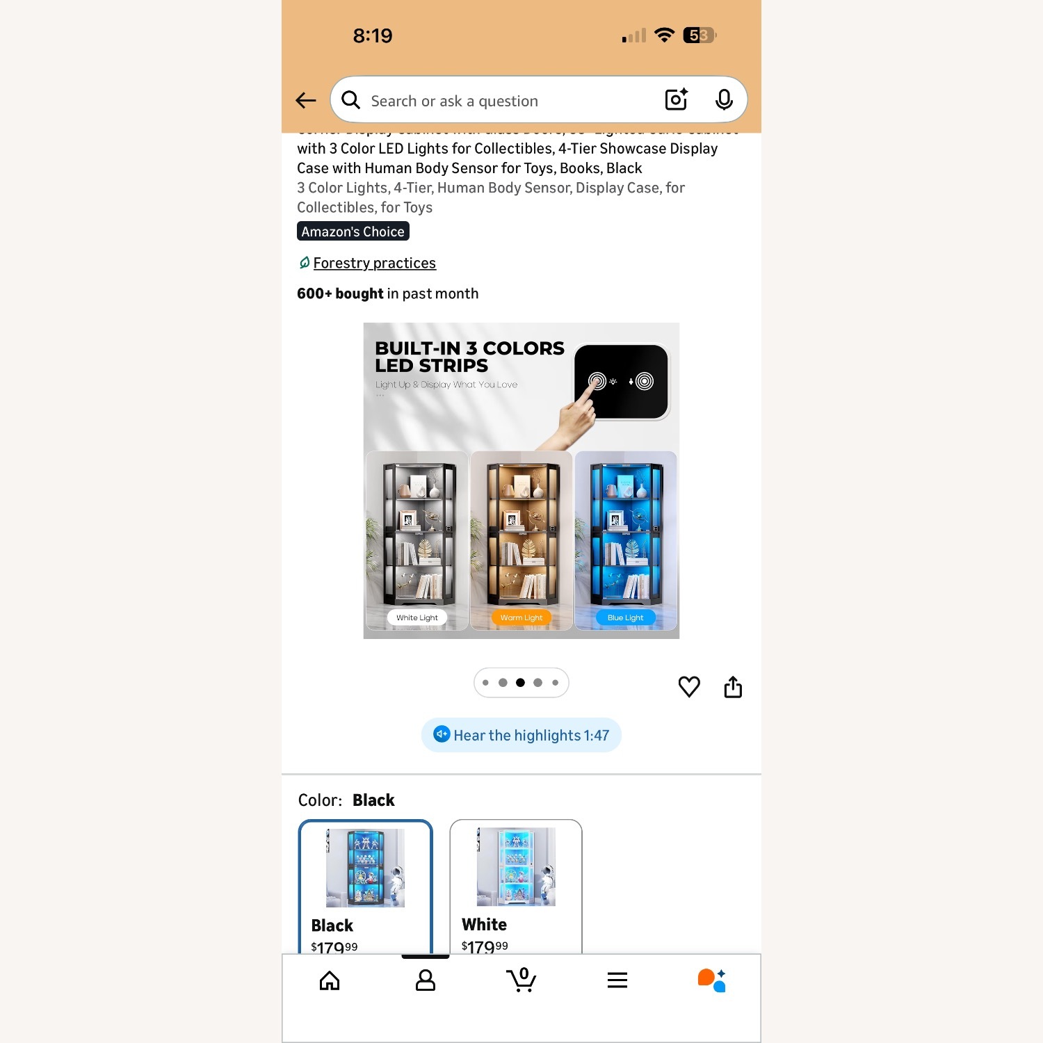 Glass Display Shelf with LED Lights - image-3
