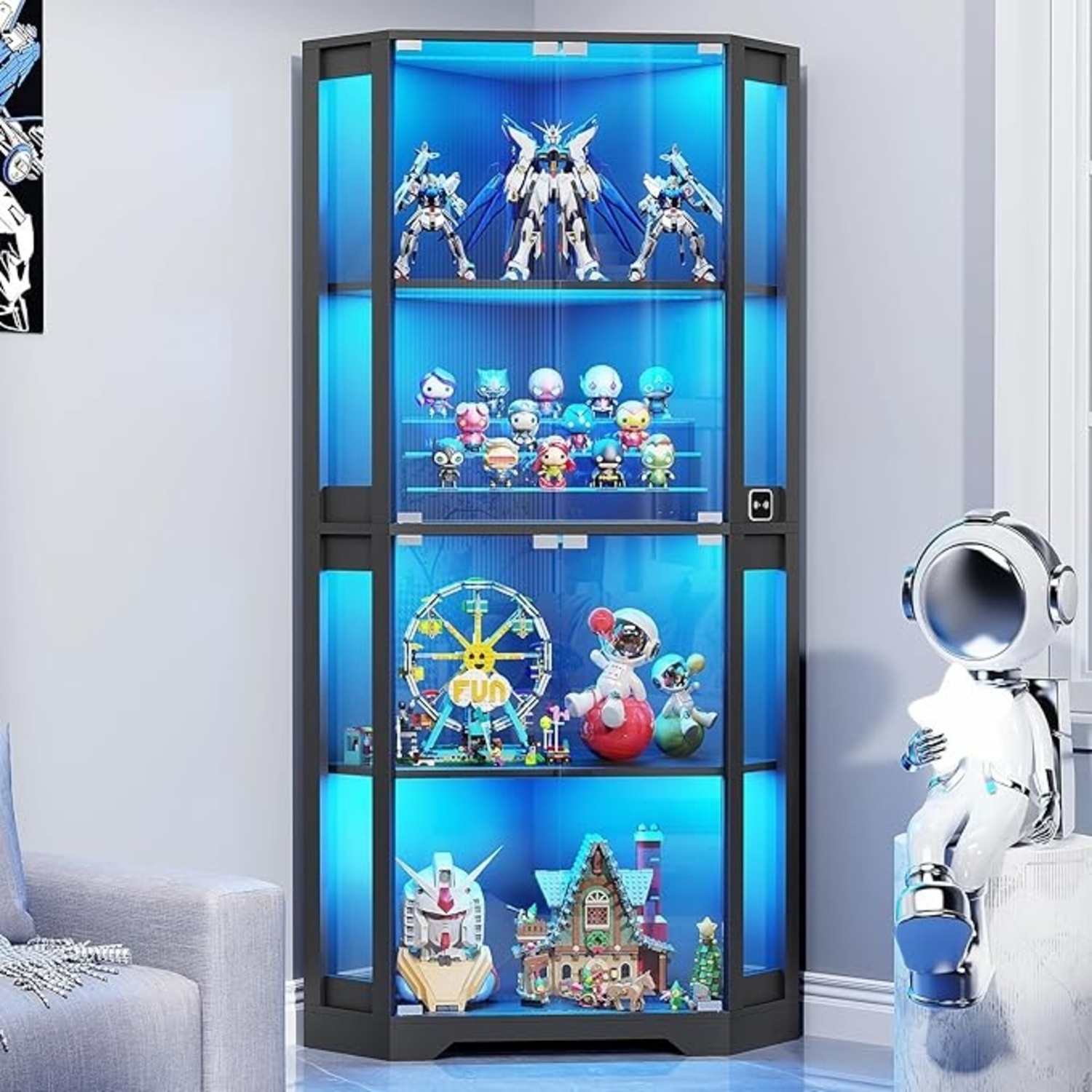 Glass Display Shelf with LED Lights - image-5