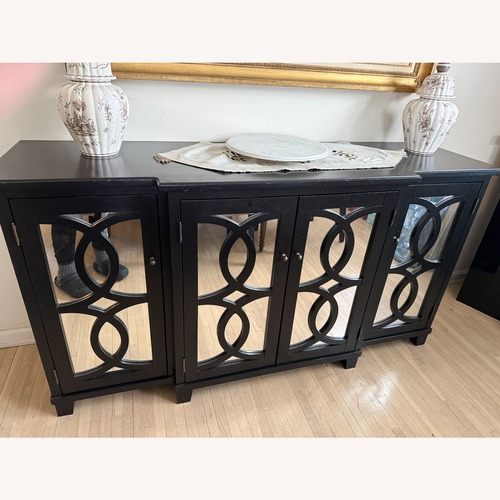 Used Pottery Barn Mirrored 4-Door Credenza for sale on AptDeco