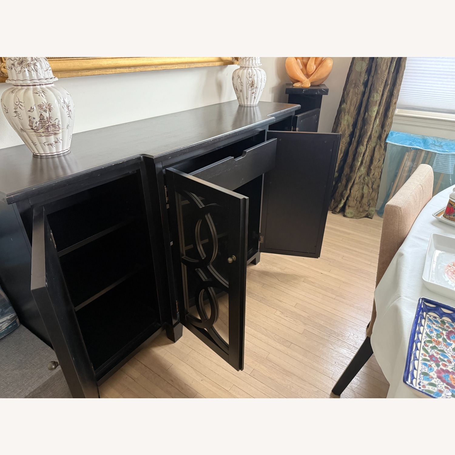 Pottery Barn Mirrored 4-Door Credenza - image-5