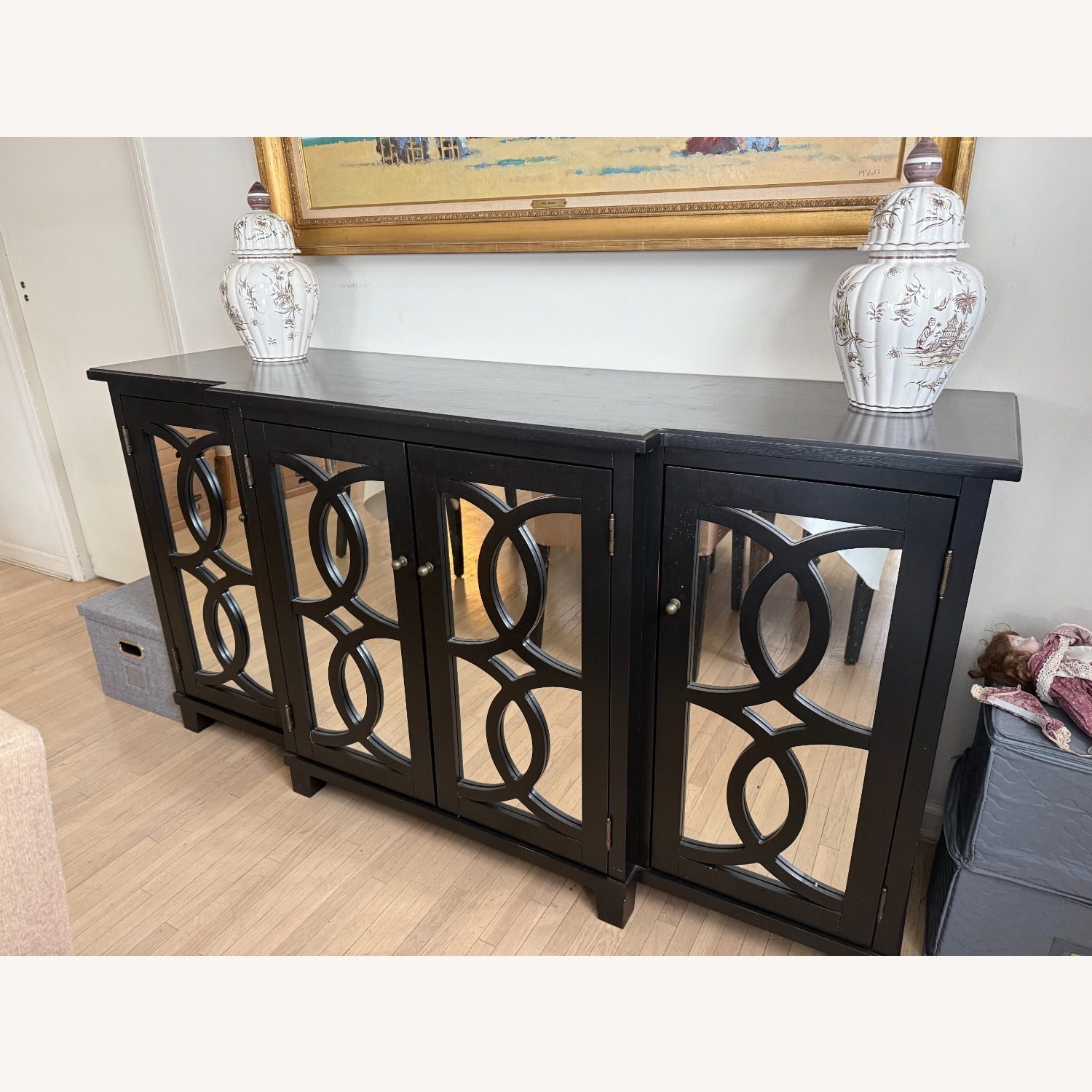Pottery Barn Mirrored 4-Door Credenza - image-1