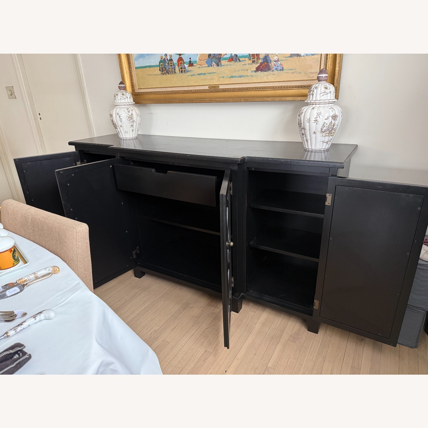 Pottery Barn Mirrored 4-Door Credenza - image-4