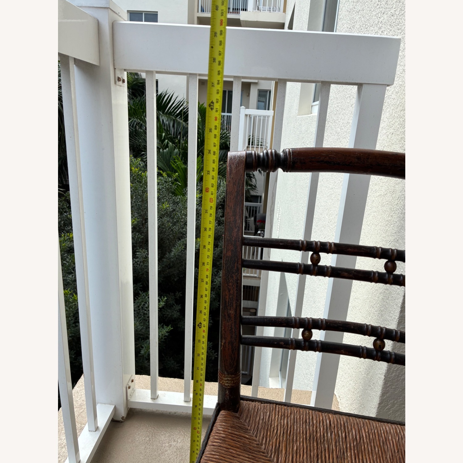 Pair of Vintage Rush Seat Ladderback Chairs - image-9