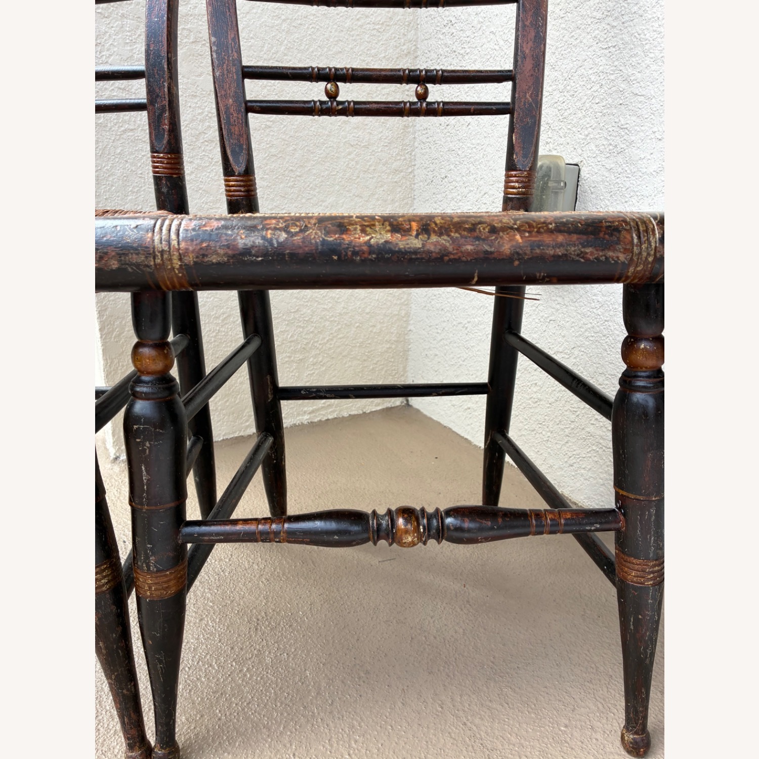 Pair of Vintage Rush Seat Ladderback Chairs - image-6