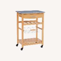 Wood Kitchen Cart with Granite Top