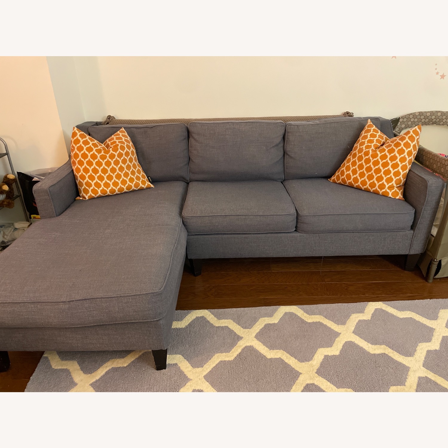 West Elm Paidge Blue 2 Piece Sectional - image-1