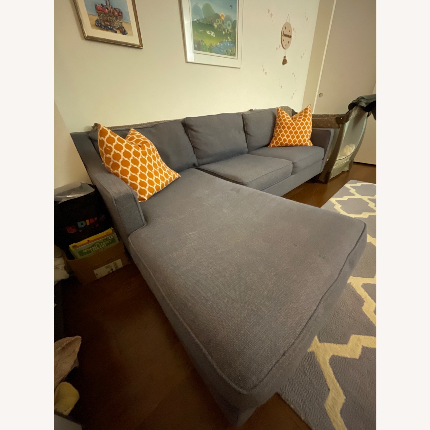 West Elm Paidge Blue 2 Piece Sectional - image-2