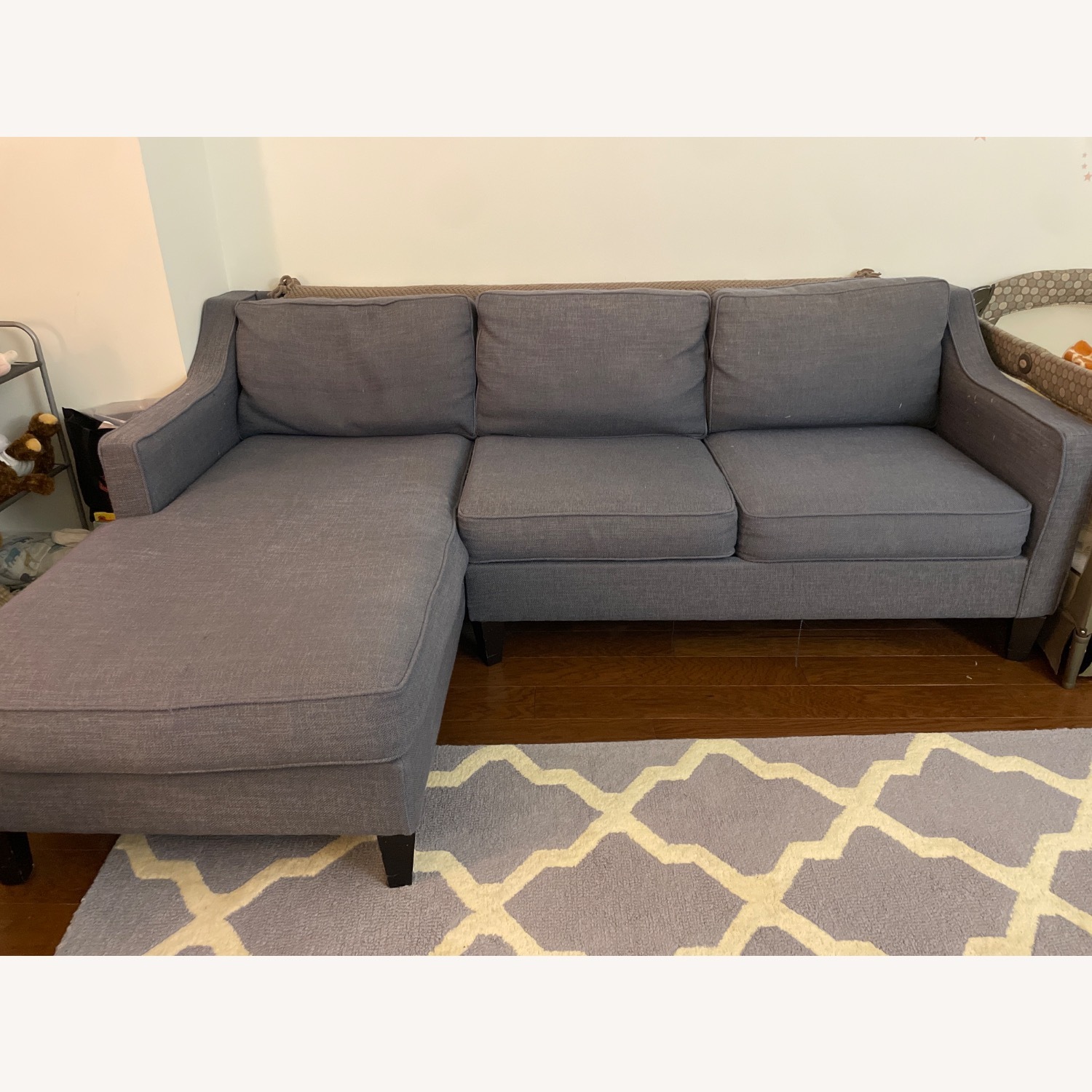 West Elm Paidge Blue 2 Piece Sectional - image-4