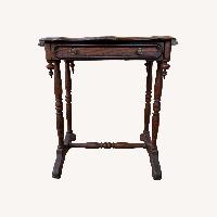 Vintage Solid Wood Side Table W Drawer