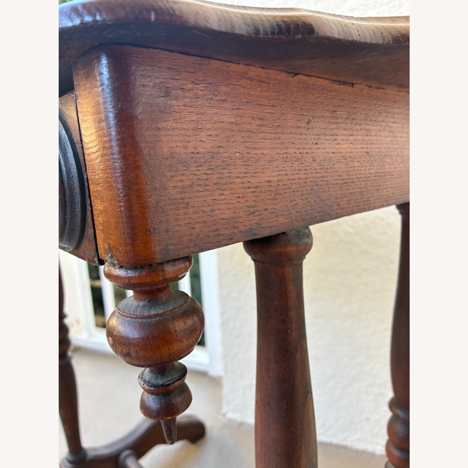 Vintage Solid Wood Side Table W Drawer - image-16