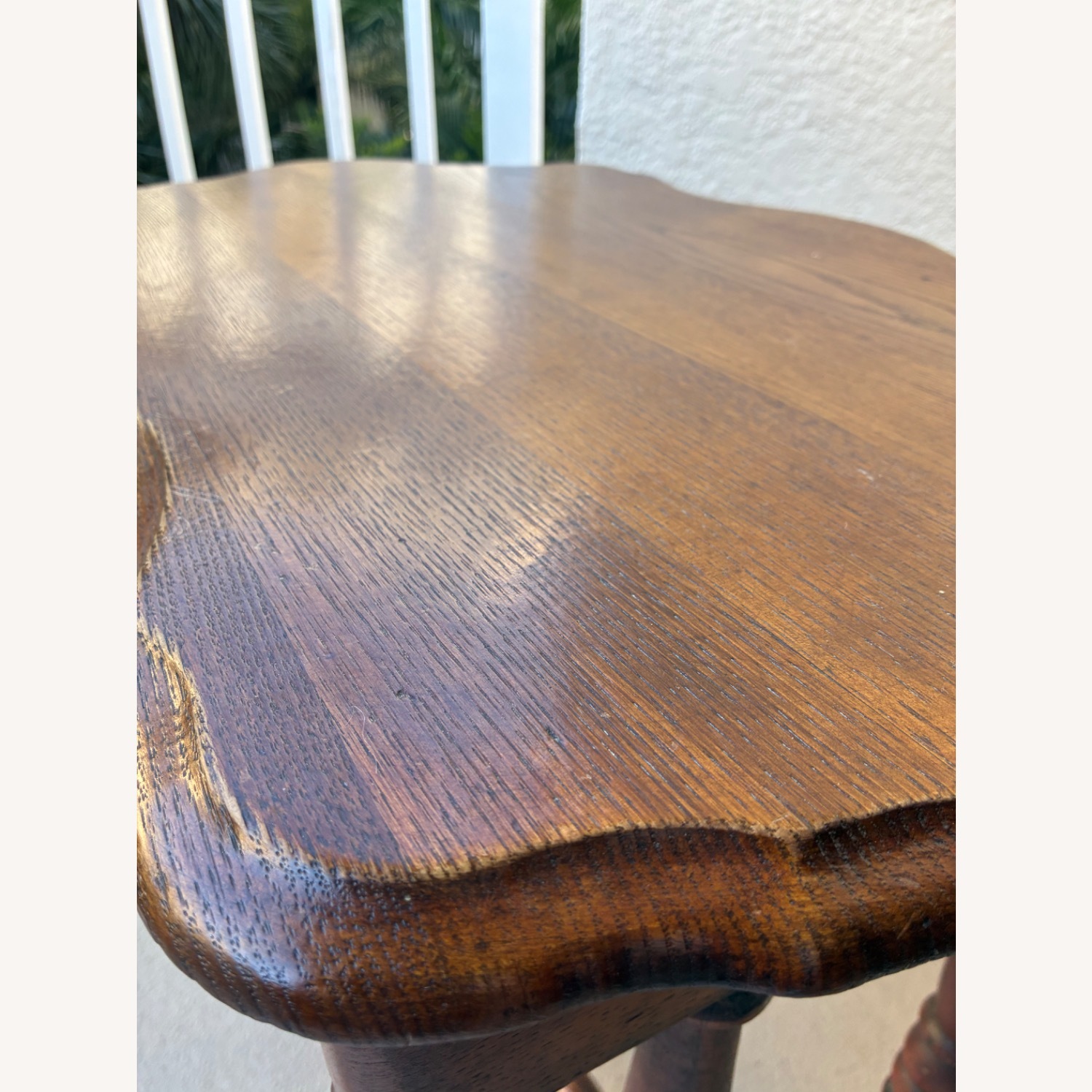 Vintage Solid Wood Side Table W Drawer - image-14