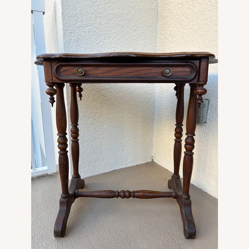 Used Vintage Solid Wood Side Table W Drawer for sale on AptDeco