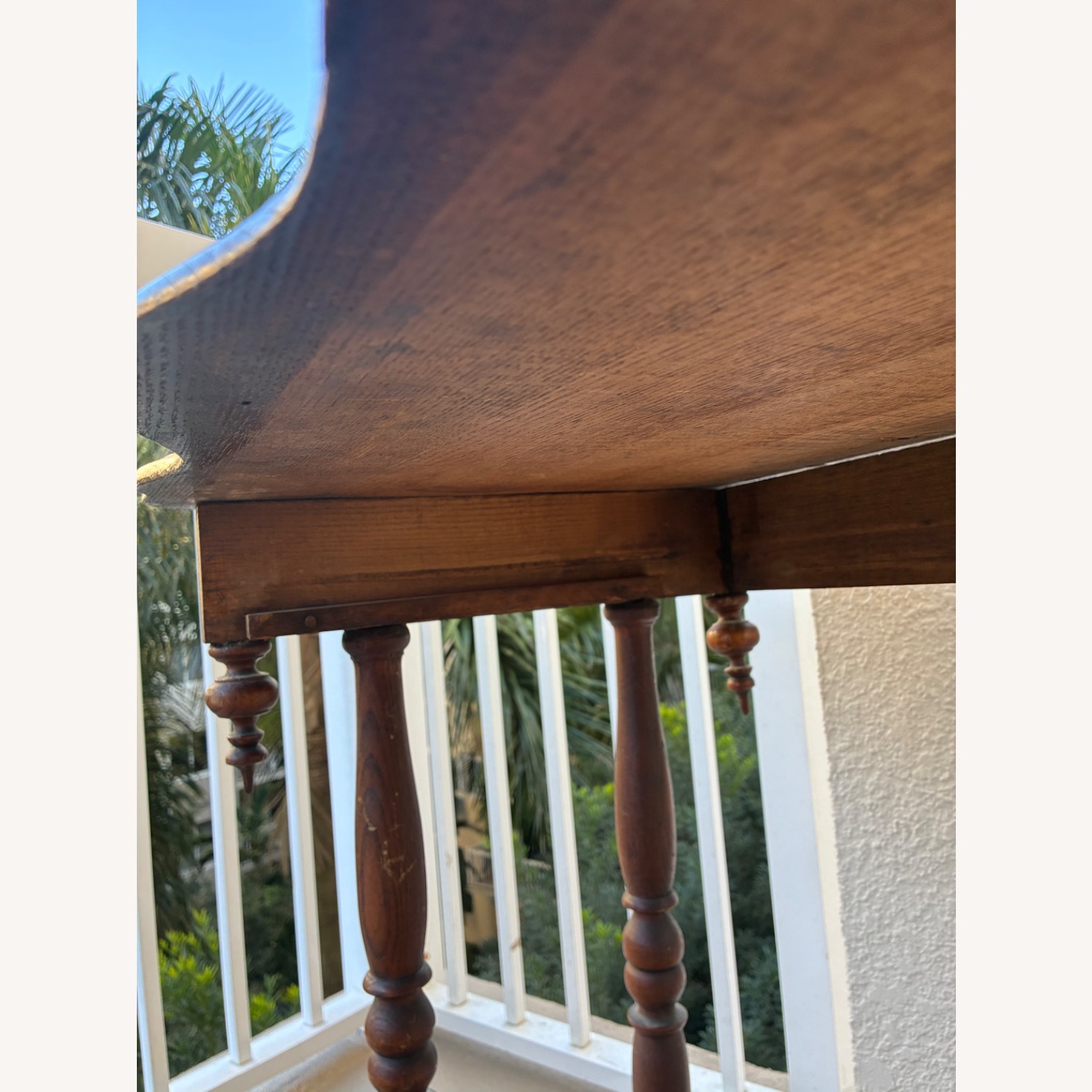 Vintage Solid Wood Side Table W Drawer - image-15