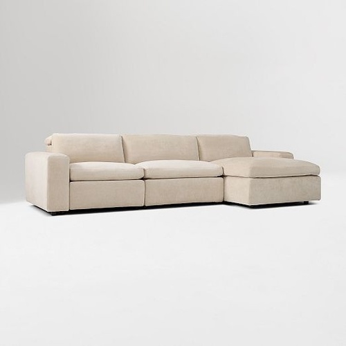 Used West Elm Light Gray Fabric 3+ Piece Sectional for sale on AptDeco