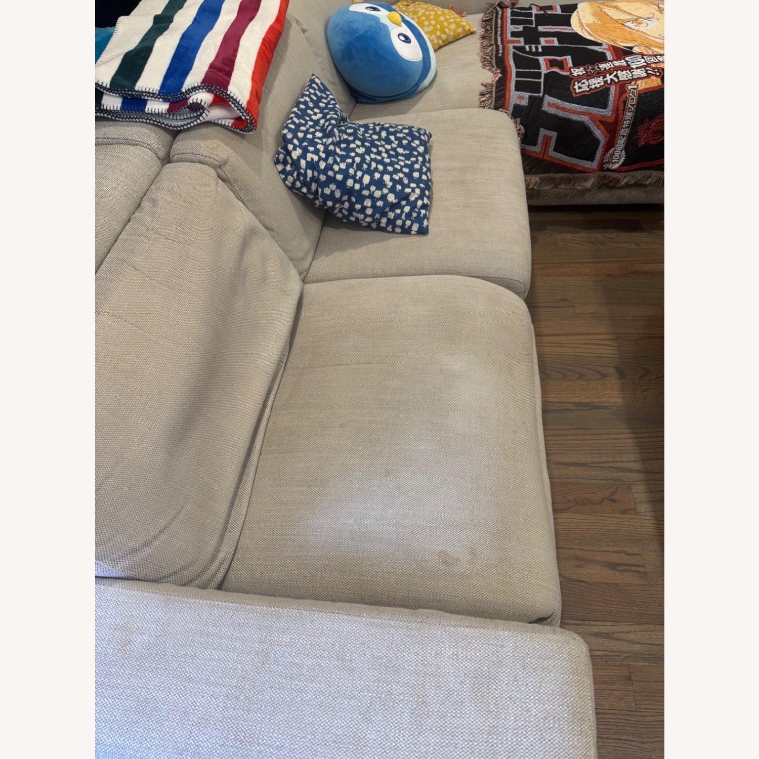 West Elm Light Gray Fabric 3+ Piece Sectional - image-3