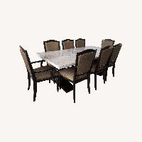 Dark Brown Marble Dining Set