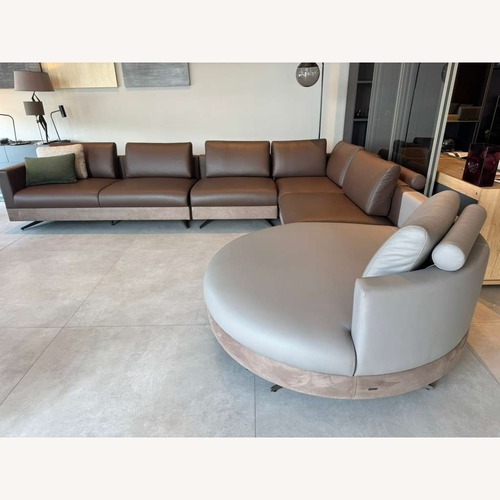 Used Lazzoni Mix Leather 3+ Piece Sectional for sale on AptDeco