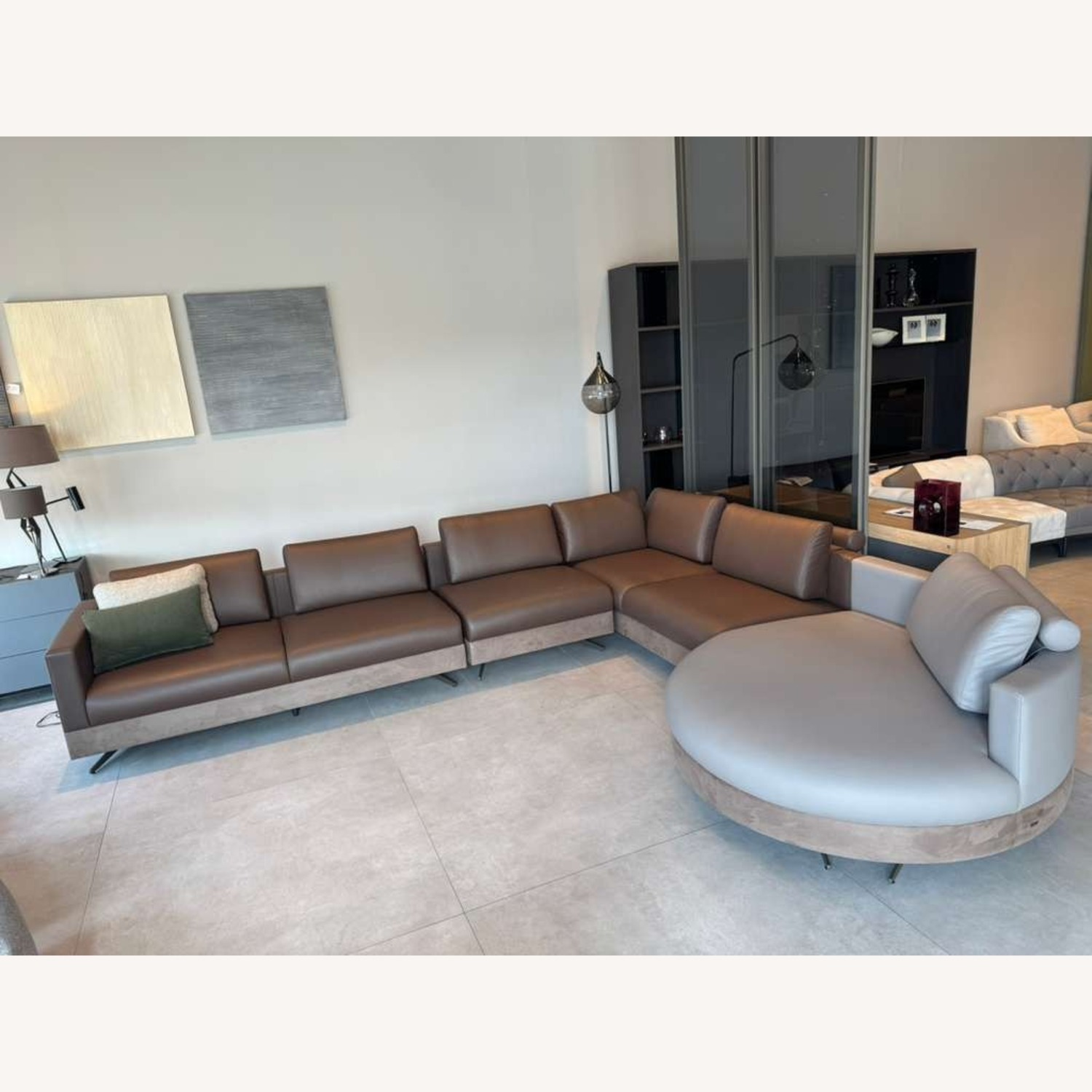 Lazzoni Mix Leather 3+ Piece Sectional - image-3