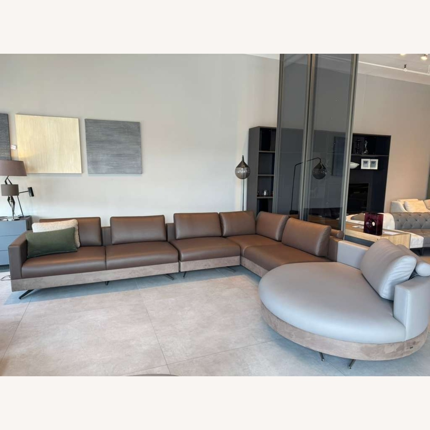 Lazzoni Mix Leather 3+ Piece Sectional - image-1